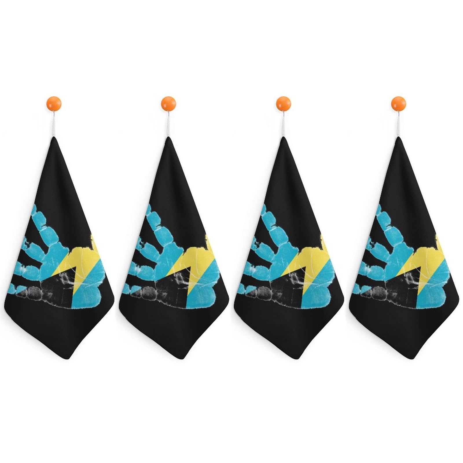 TXFBTRFSA Bahamas Flag Hand Towels with Hanging Loop Kitchen Towel Handkerchiefs Cleaning Cloths