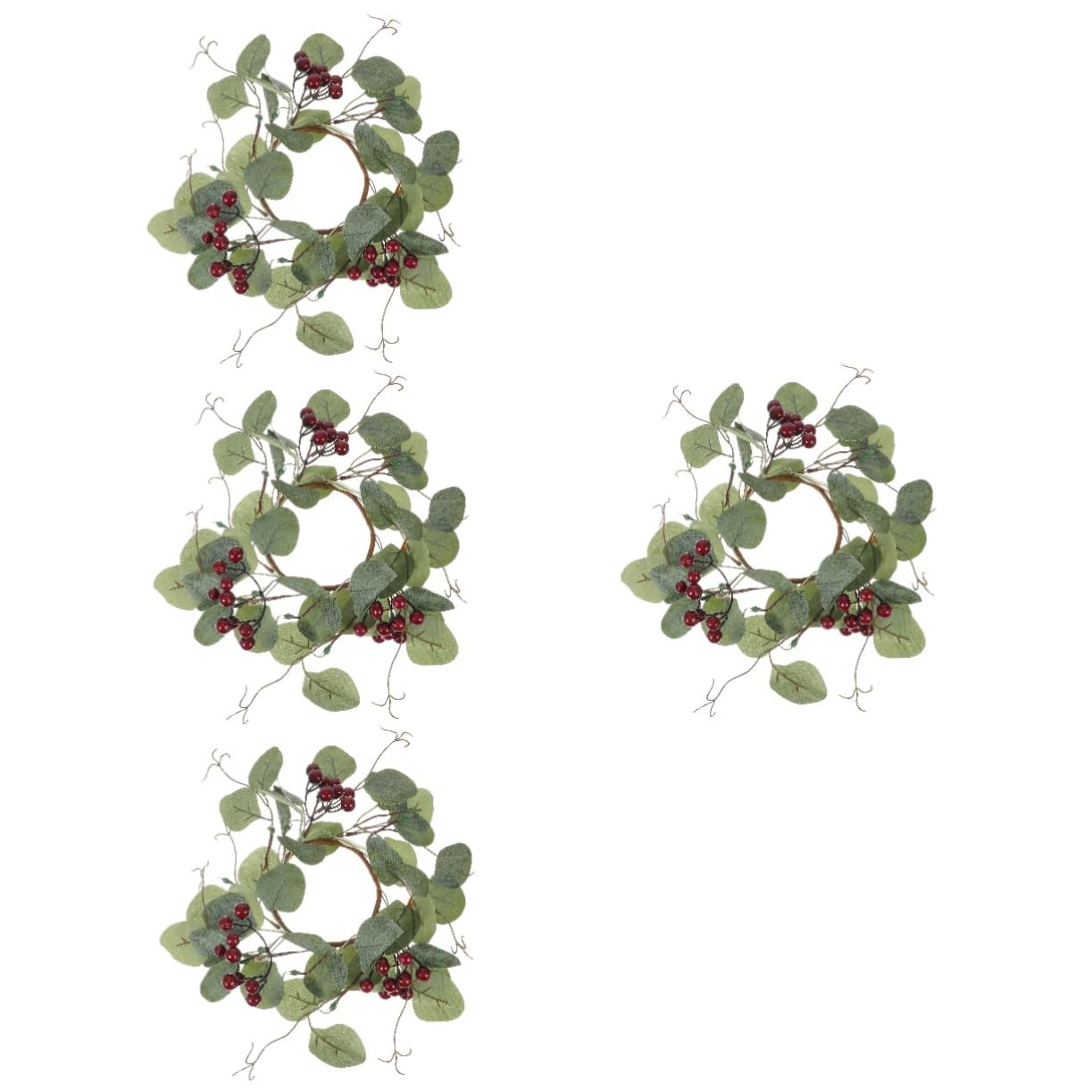 TOPBATHY 4 Stück Weihnachtskerzengirlande Für Zu Hause Weihnachtsgirlande Künstlicher Eukalyptus Weihnachtliche Tischdekoration Künstliches Pflanzendekor Weihnachtskranz Stoff