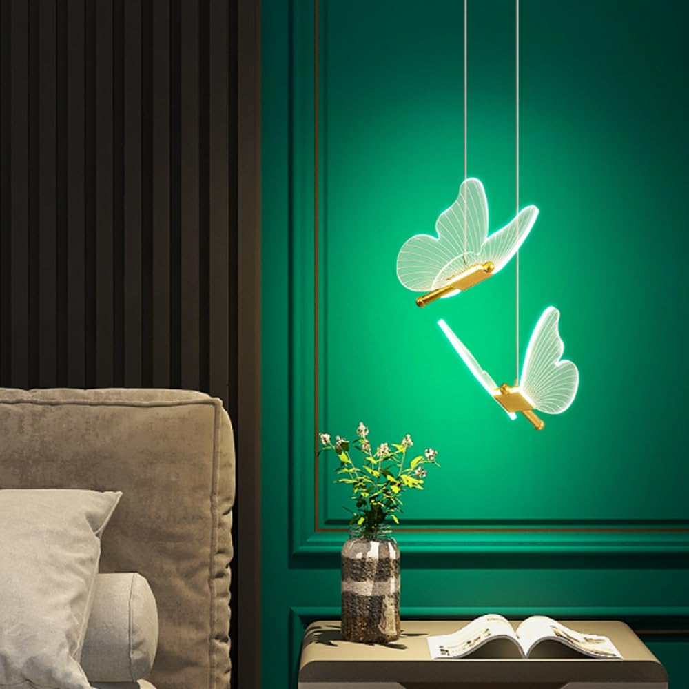 Kopinma Butterfly Chandeliers & Ceiling Lights, Nordic Butterfly Bedside Lamp, 3D Hanging Lights for Living Dining, Bedroom - Image 4