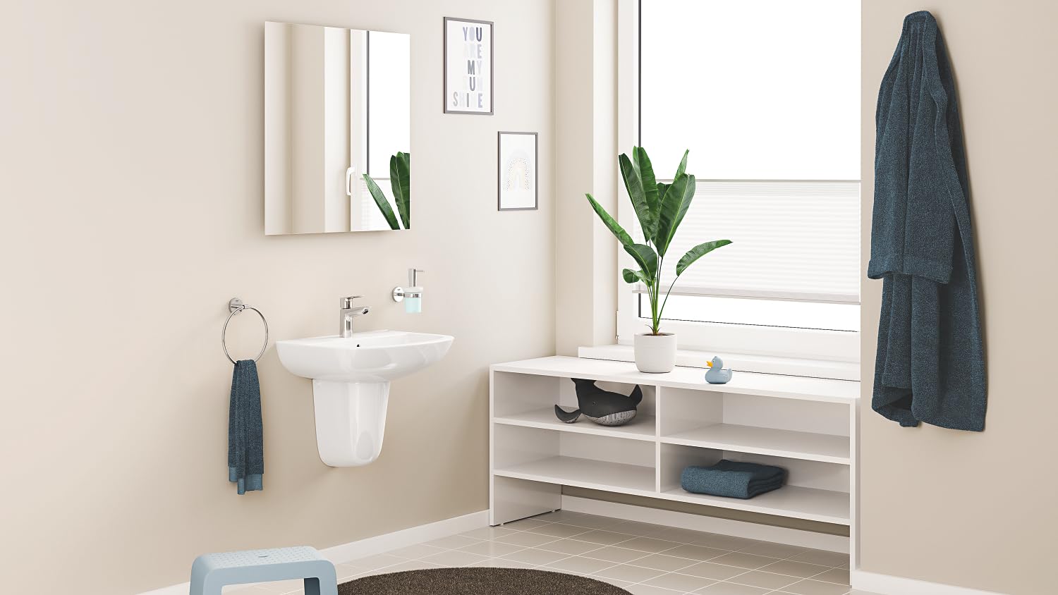 Grohe Start Edge QuickFix- Grifo de lavabo monomando S (vaciador push-open, menor consumo de agua, altura 147mm), cromo, 23900001