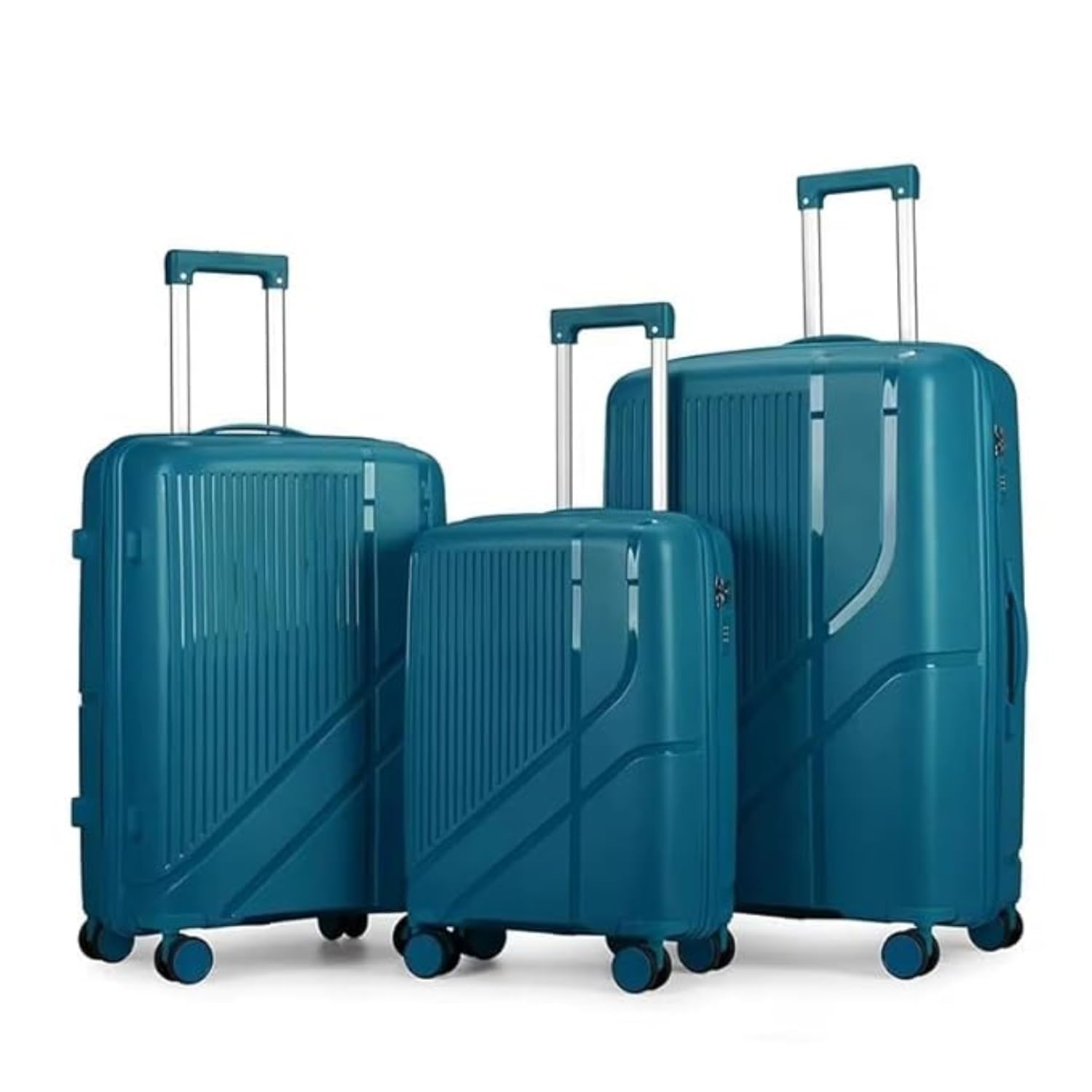 Cabin Trolley Bag | Hard Shell Luggage | 360° Spinner Wheels| Lightweight Travel Suitcase | Blue | Carry-On Cabin Size-(3PCS SET-20-24-28 INCH)-image-31