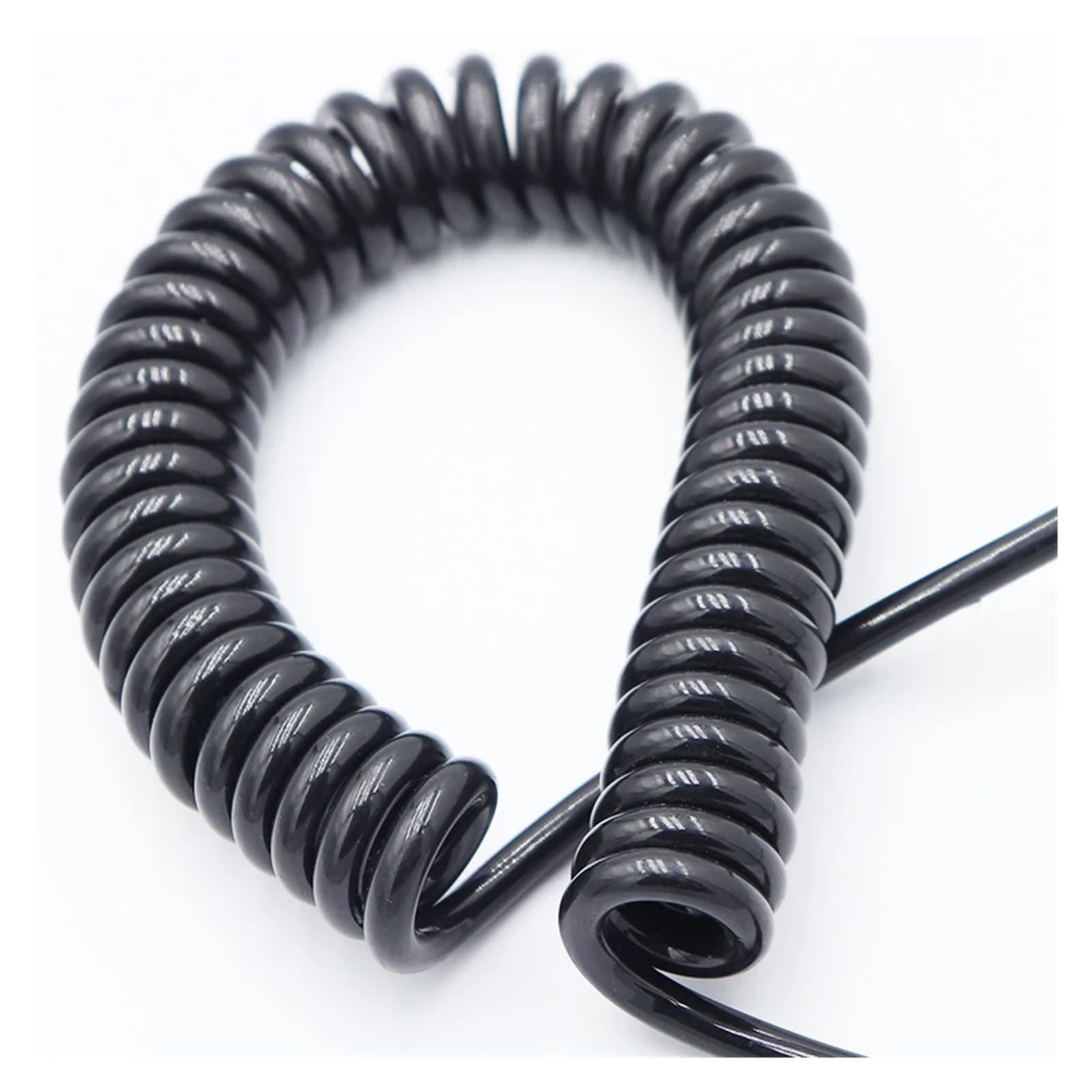 Câble spiralé à ressort noir à 4 conducteurs, câble télescopique 22/20/18/17/15/13 AWG, fil de 0,3 mm² à 2,5 mm², extensible de 1 à 5 mètres, câble rétractable extensible(Stretch 5Meters,4C 20AWG 0.5m