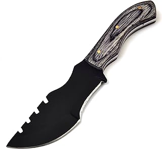 Tracker Knife 6.5 Inches Fixed Blade Hunting Knife Horizontal Carry Knife Scout Carry Knife with Sheath Knives for Men (Blackish) - BNAZIND
