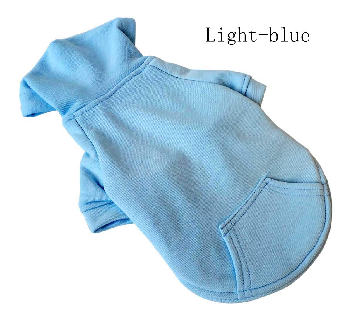 Lovelonglong Blank Basic Hoodie Sweatshirt for Dogs 100% Cotton Fits Small Medium Dachshund Large Dog Skyblue D-M - Image 4