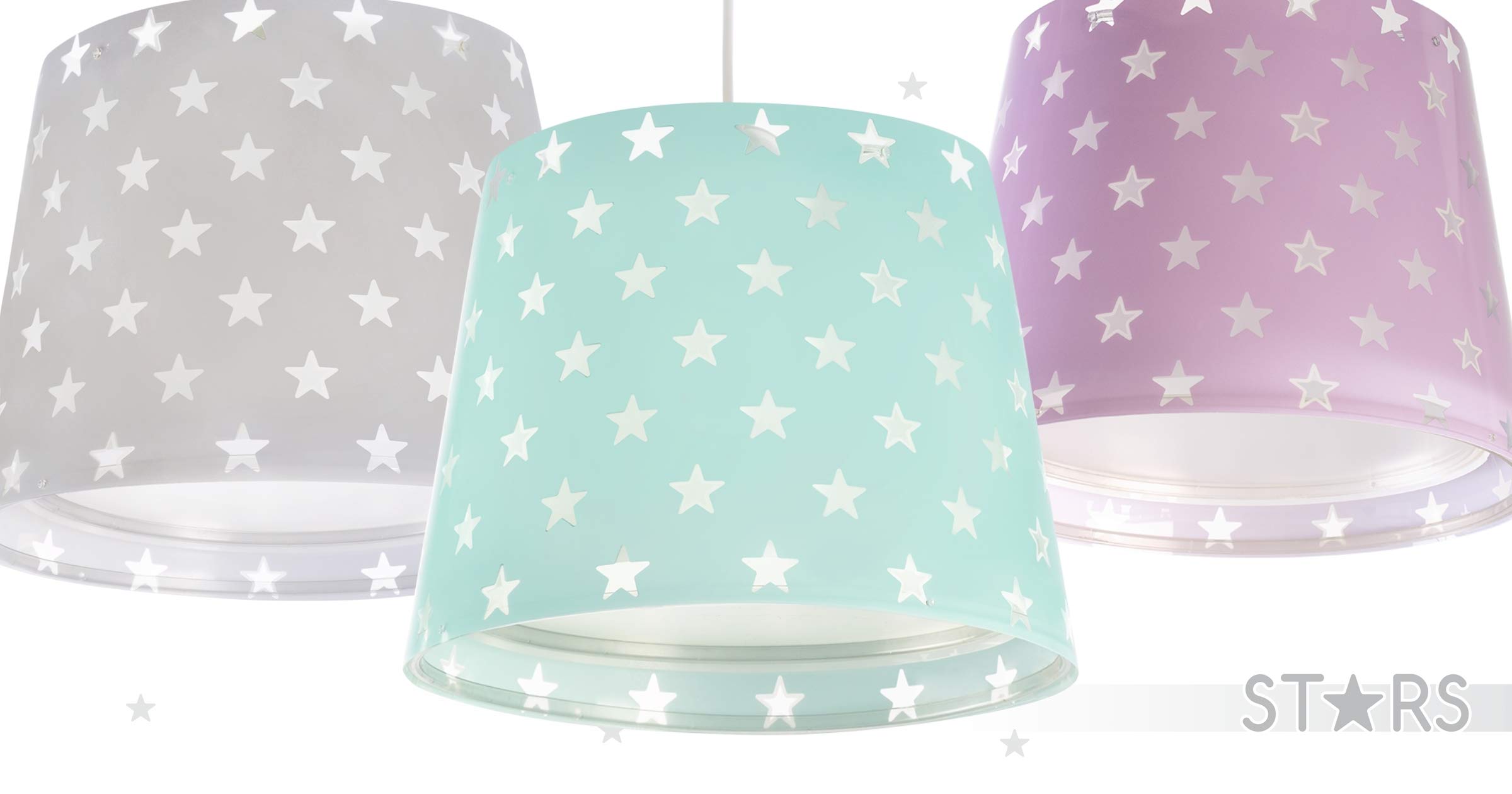 Dalber Lampada da soffitto per Bambini, Stelle Malva Lilla 60 W