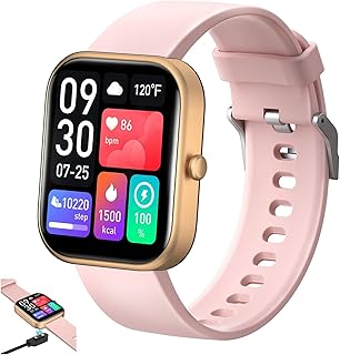 2-Inch Smart Watch (Answer/Make Call), 100+ Sports Modes, Smart Watches for Men Women IP67 Waterproof, with Step Sleep Calories Monitoring Pedometer for iOS Android (Color : Pink)