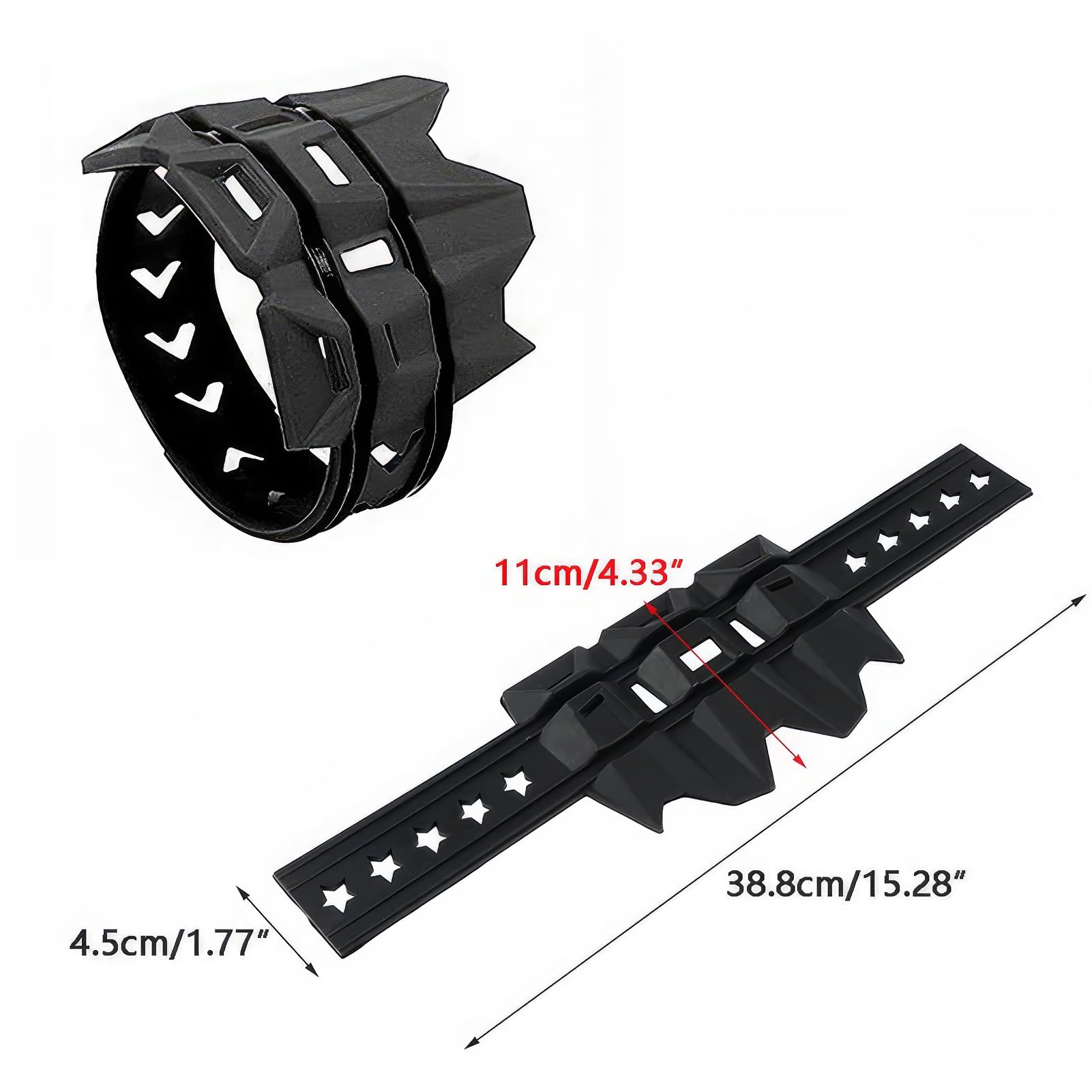Protezione per silenziatore di scarico del pozzetto della moto con cinghie di installazione, protezione in gomma, anello anti-bruciatura resistente al calore per tubo di scarico, nero