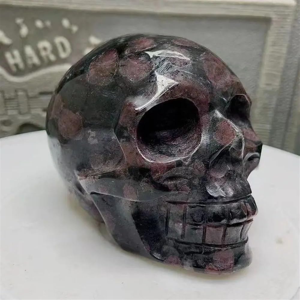 RVBLRDSE Garnet Crystal Skull Carving Home Decor Gemstone Stone