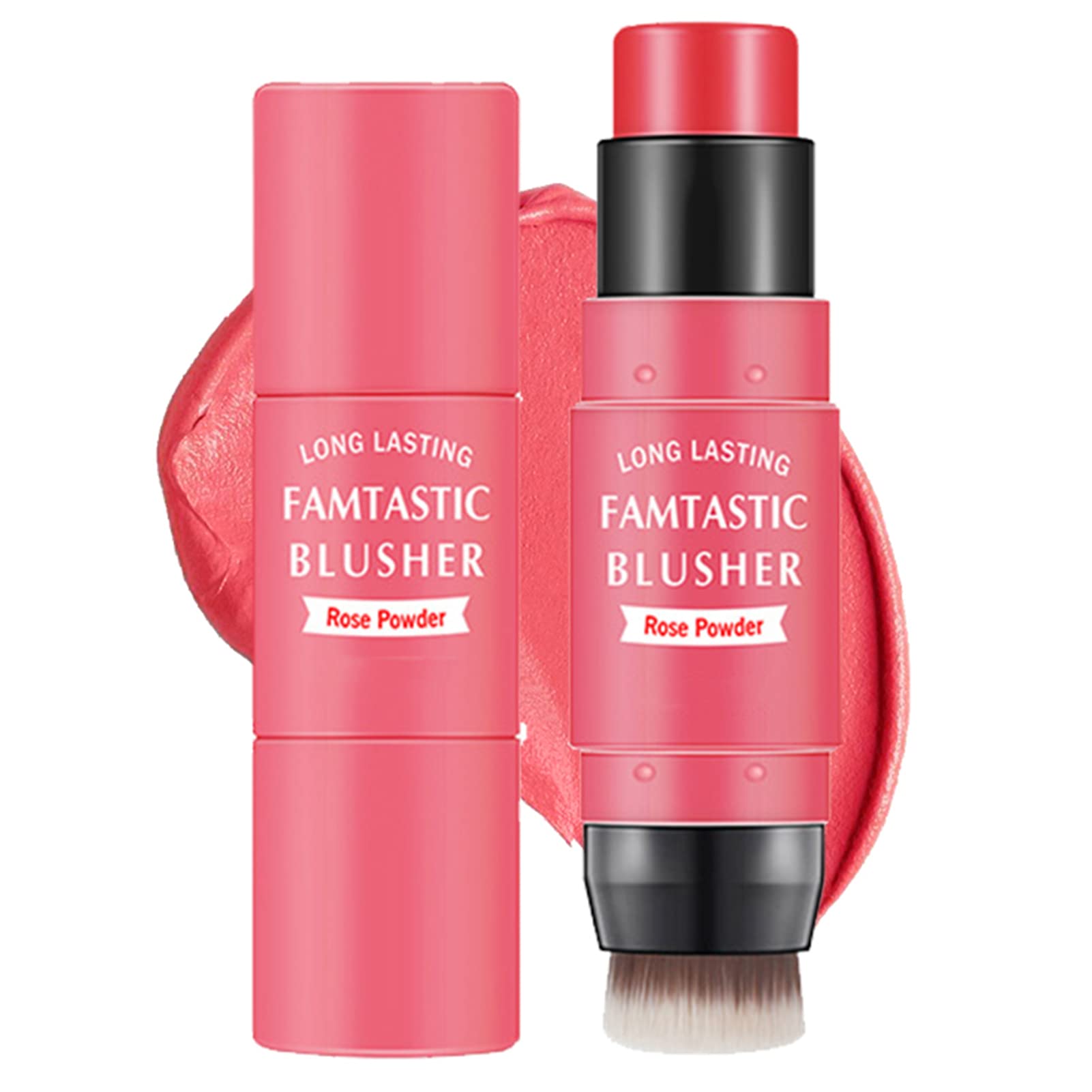 Cream  Blush  Stick double head  Blush  Sticks 2 in 1 Multi Stick  Blush  for Cream  Blush  for Cheeks, Pink  Blush  for Cheeks and Lip,Cheek Makeup Stick for All Ages and All Skin Tone.(2# Rose Pink)