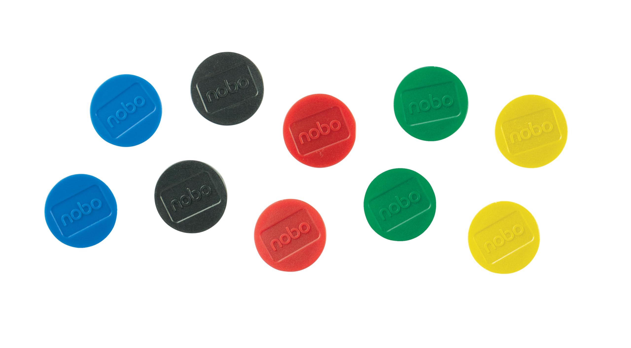 Nobo Magnetic Whiteboard Magnets, 38 mm, Pack of 10, 1915311, Coloured