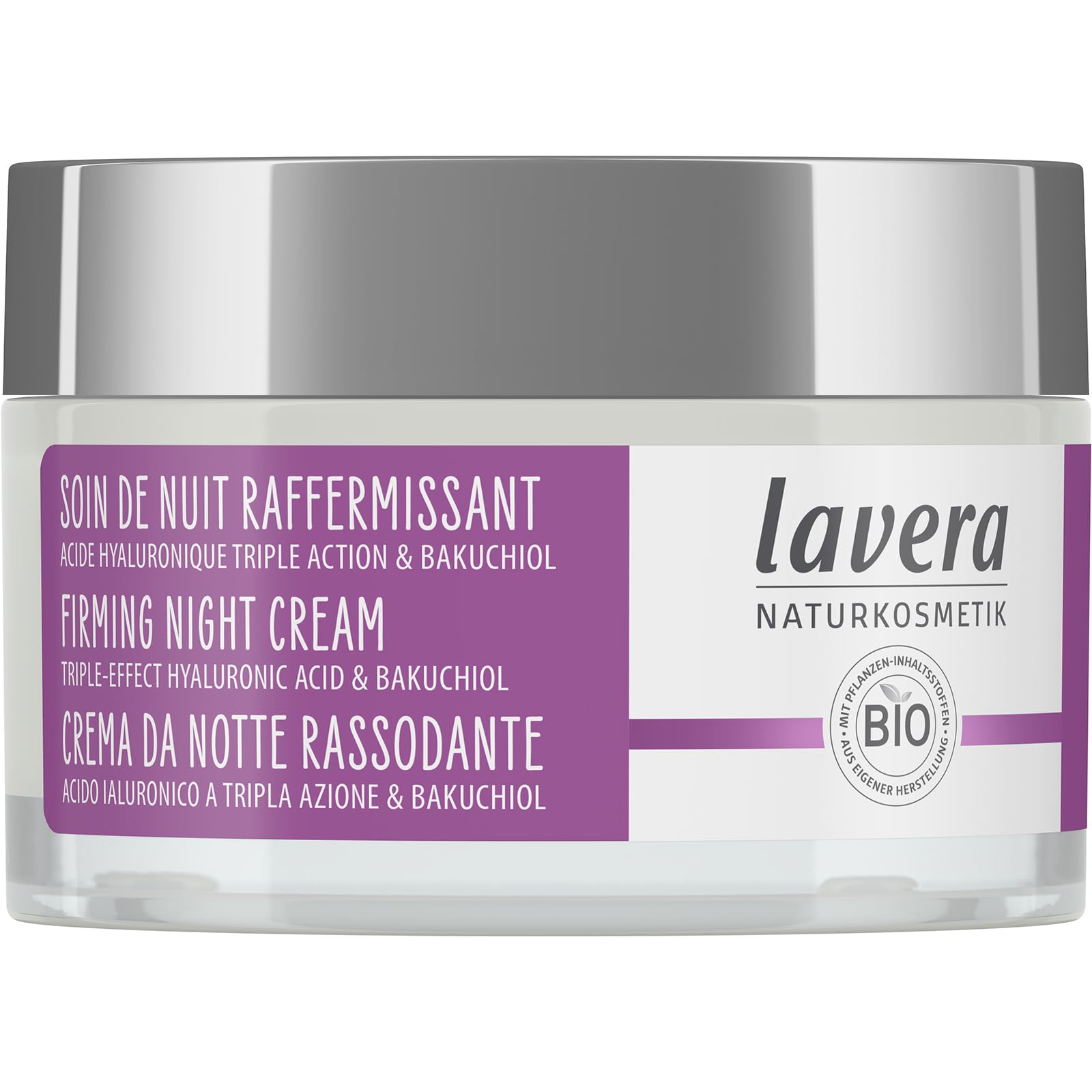 lavera Firming Night Cream - with triple-effect hyaluronic acid & bakuchiol - Anti-Age - vegan - Organic Skin Care - Visibly firming and moisturising - 50 ml