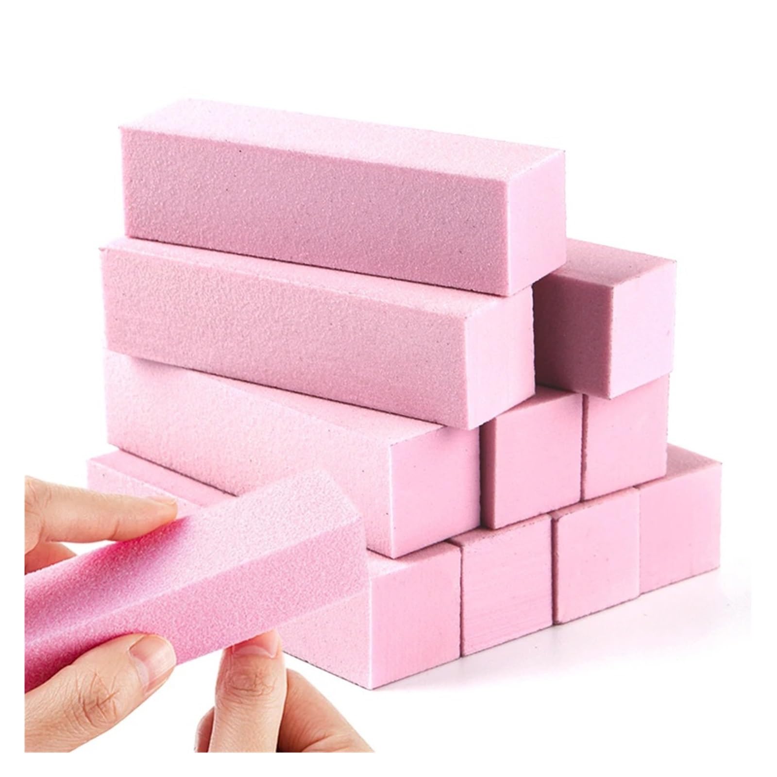 Lima for unghie professionale, blocco lucidante, lime for unghie rosa e bianche, spugna, carta vetrata for manicure, accessori, strumenti for pedicure(Hmct-white-10)