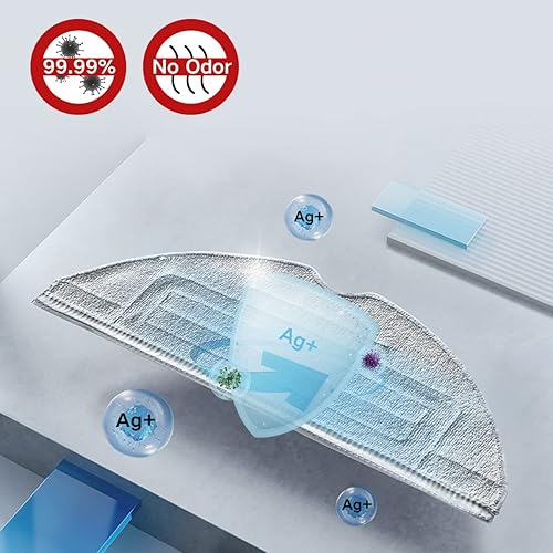 Miniatura 3 de Home Times Almohadillas de repuesto para trapeador de vacío para Roborock MaxVS7 MaxV PlusS7 MaxV UltraS7S7+ reutilizable para suelos duros,