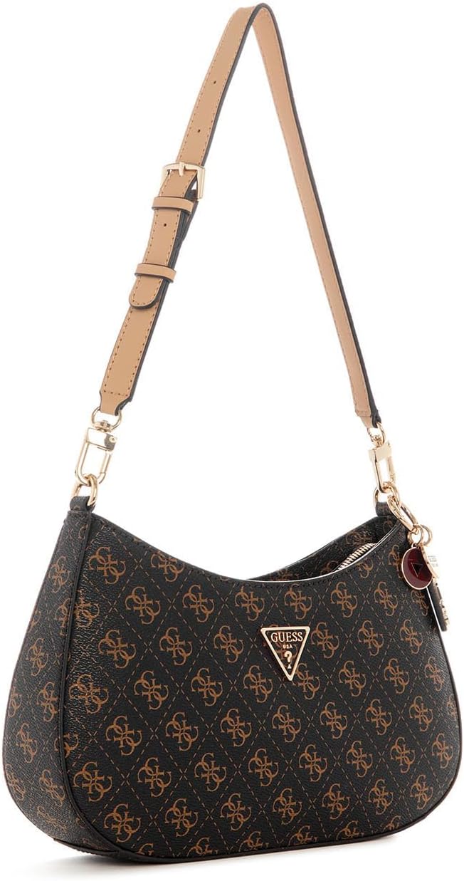 GUESSNoelle Top Zip Shoulder Bag, Brown Logo
