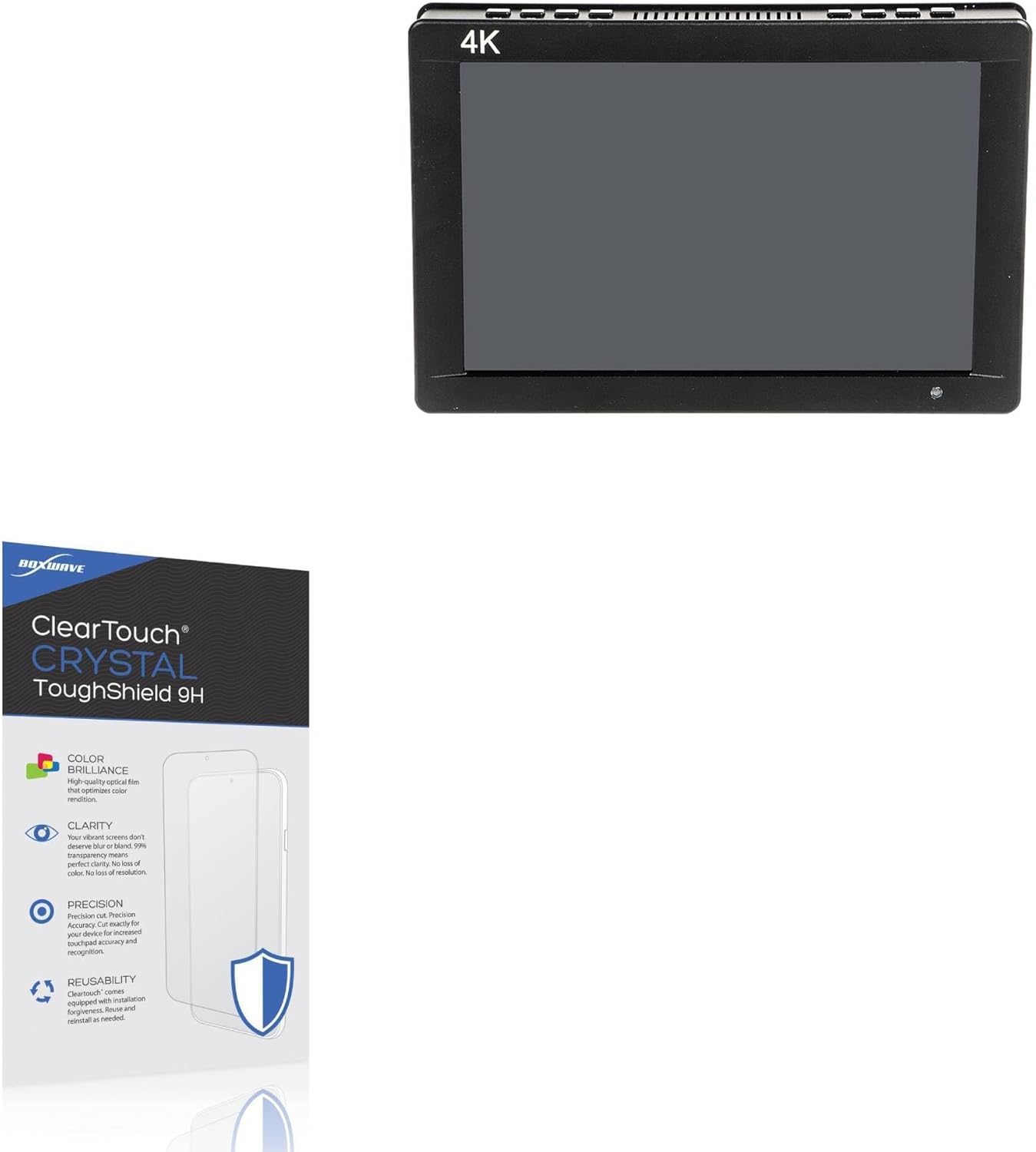 BoxWave Screen Protector Compatible With Came-TV 4K-MT7S - ClearTouch Crystal ToughShield 9H (2-Pack), Clear 9H Tough Flexible Film Screen Protector