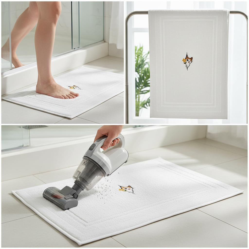 Alfombrilla Baño Algodón, Floral, 50x80CM