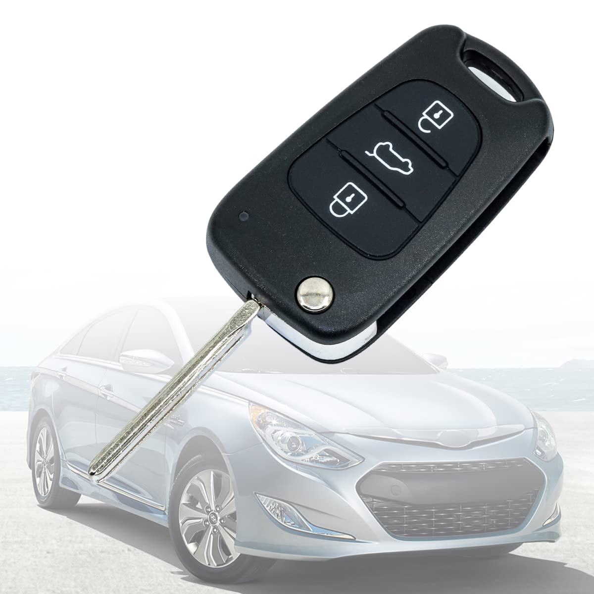 Portachiavi Pieghevole A 3 Pulsanti Per KIA Rondo Rio Soul - Foto 7