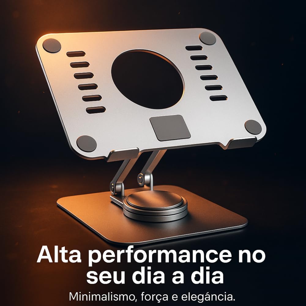 Suporte Para Tablet Smartphone Celular de Mesa Ajustável Dobrável Articulado Antiderrapante Rotação 360º Resistente Universal Portátil