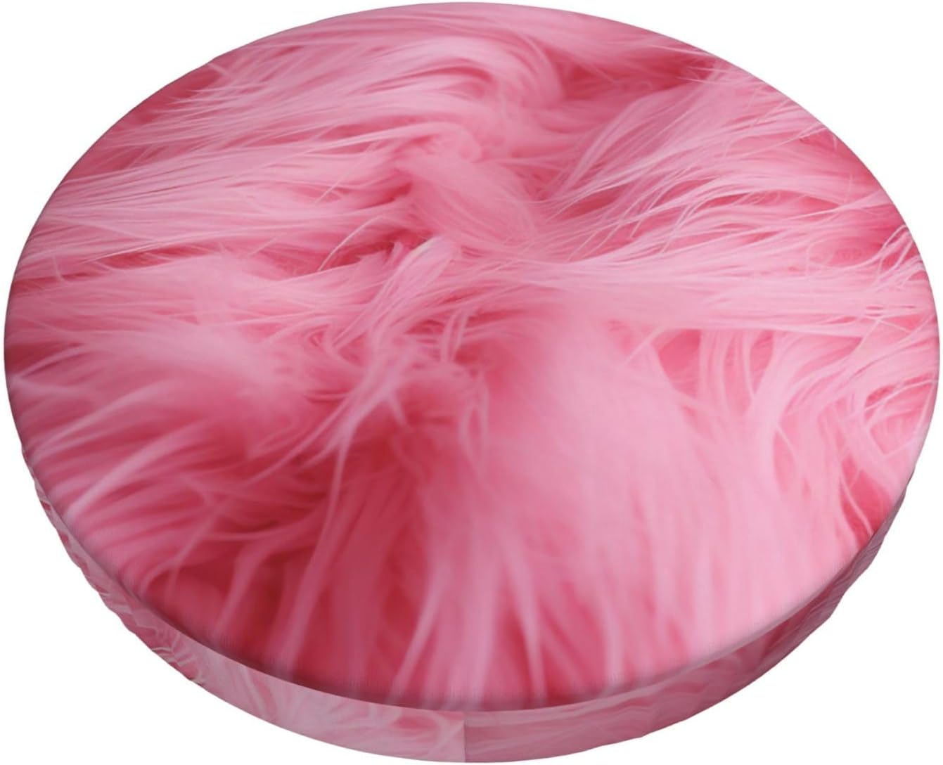 Bar Stool Cover Round Elastic Stool Cushion Covers Velvet Furry Textured Pattern Bar Chair Cover Washable Stool Cushion Slipcover Stretch Stool Seat Covers for 12-14 Inch Chair