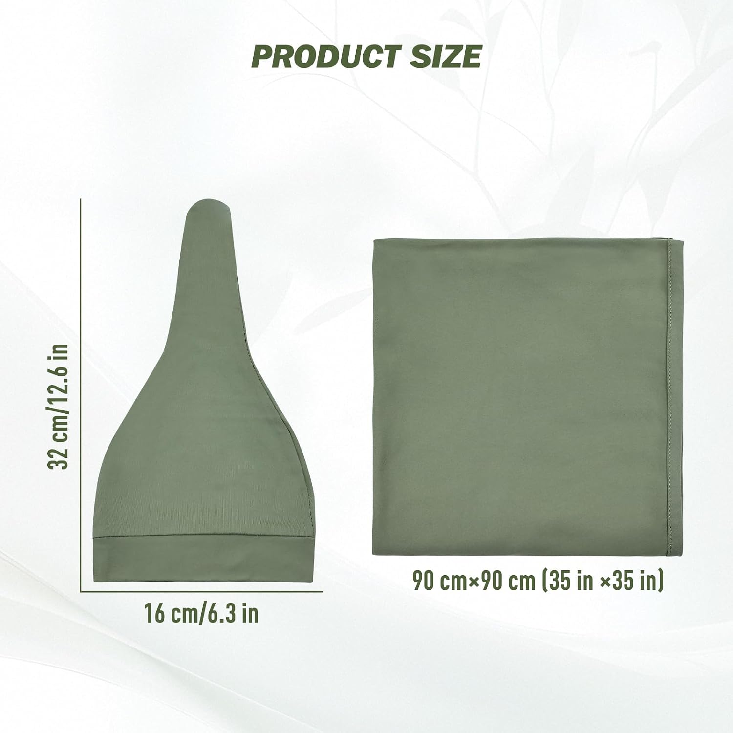 Dizila 2pcs Soft Stretchy Nursery Baby Girl Boy Newborn Receiving Swaddle Blanket with Matching Turban Hat Beanie (Army Green)