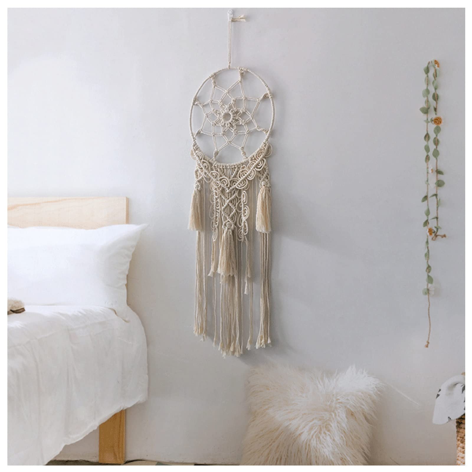 Macrame Wall Wiszące Gobelin Małe Woven Tapestry Boho Wystrój Domu Wystrój ścienny do salonu Sypialnia Wnętrz Dekoracje Perfect Handmade Gift Ideas 41.3 "X11.8" Salon Wall Art