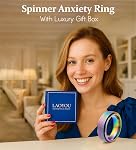 LAOYOU Spinner Anxiety Bague de secours pour les femmes 6MM Titanium Acier inoxydable Glitter Stress Relieve Anneaux calmants Non Tarnish Hypoallergénique