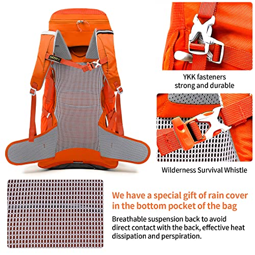 Jebatoxi 40L/50L Internal Frame Hiking Backpack Waterproof Lightweight Backpacking Backpack With Rain Cover For Camping Climbing Travel For Women&Men #TOP3