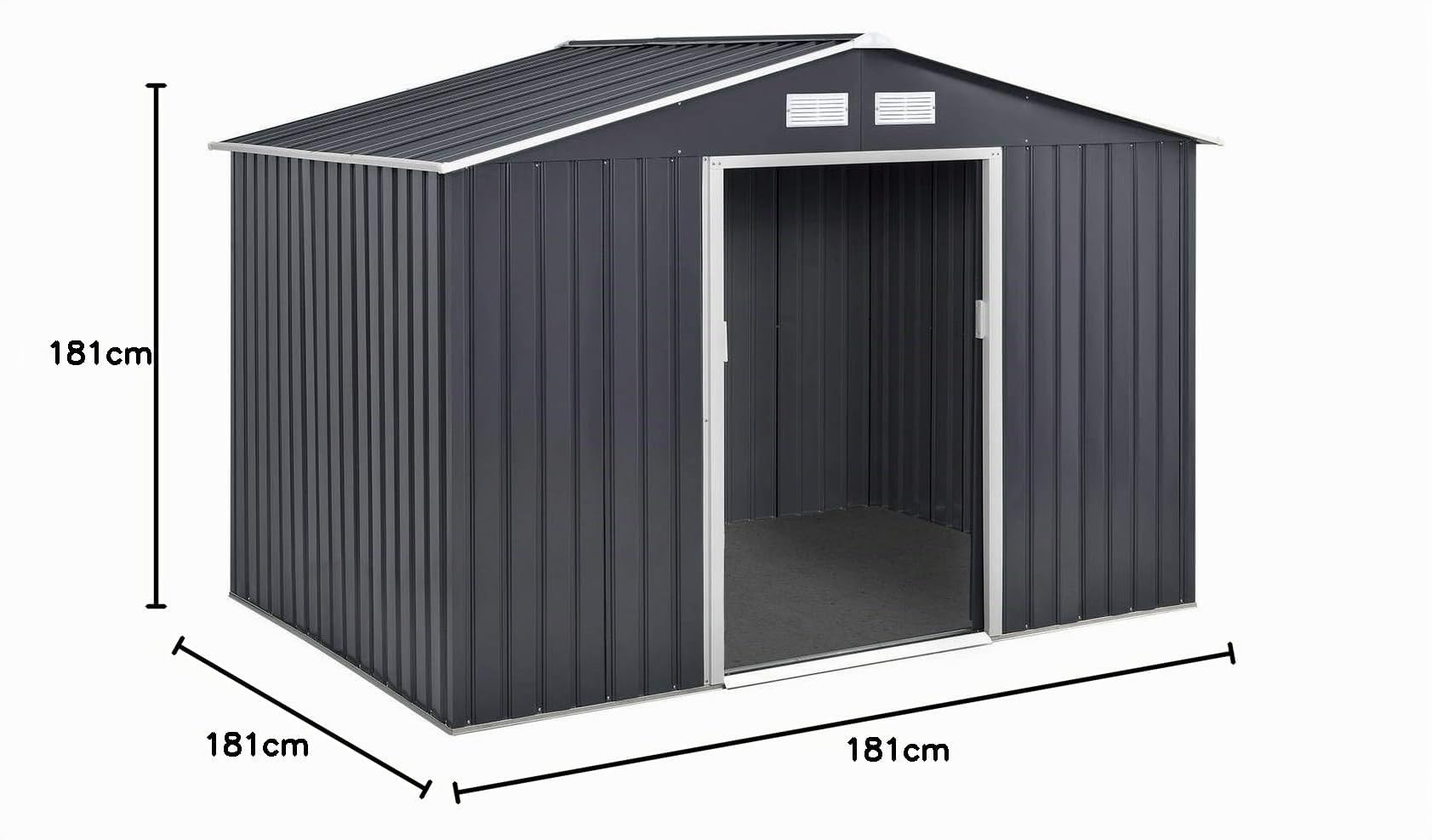 Habitat et Jardin 1299_93415 Abri de Jardin Métal Vegas, 5.29m² Gris