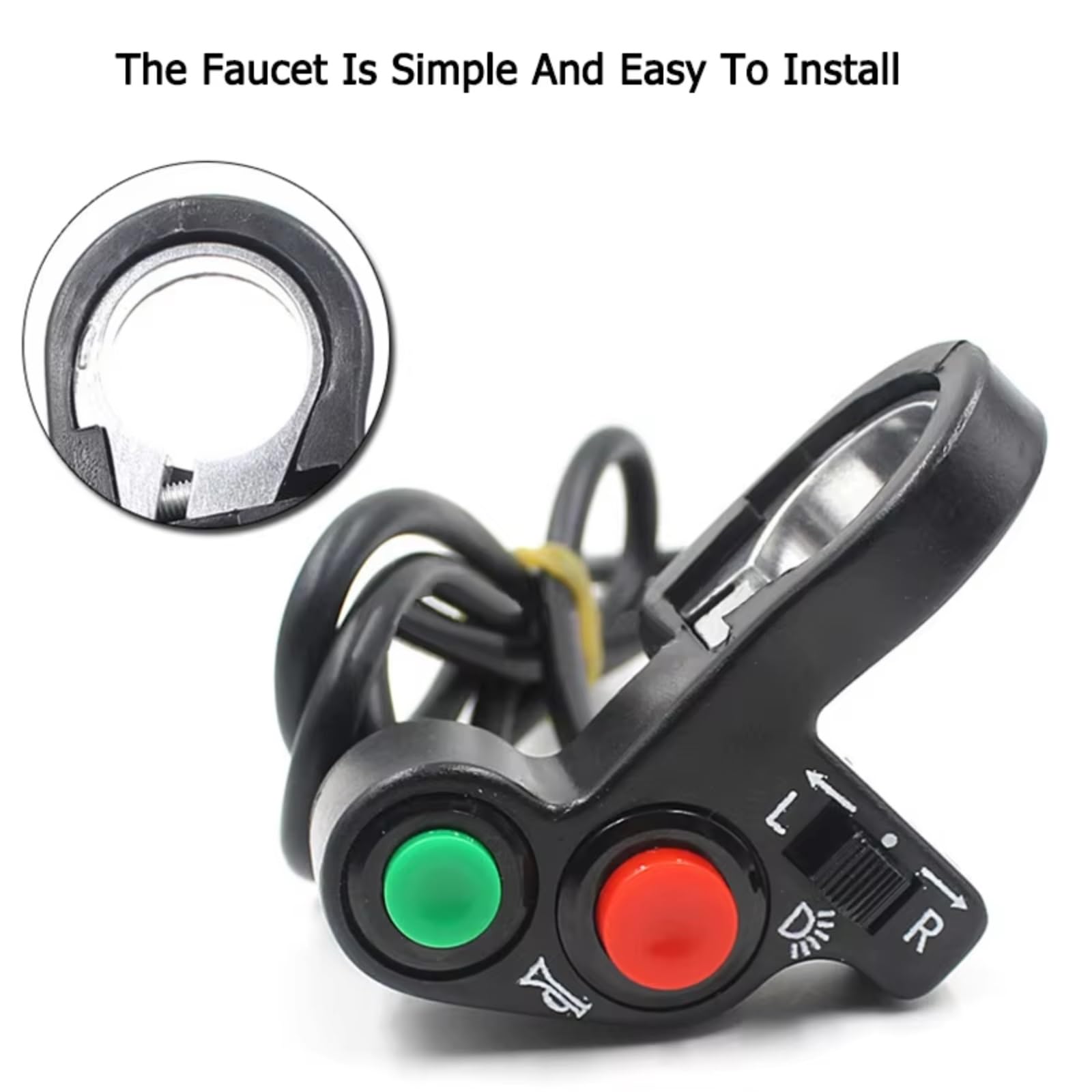 7/8" Interruptor De Control De Luces Intermitentes Bocina Para Motocicleta Piezas Modificadas Para Manillar Para Scooter Interruptor Para Manillar De Motocicleta Interruptor botón manillar
