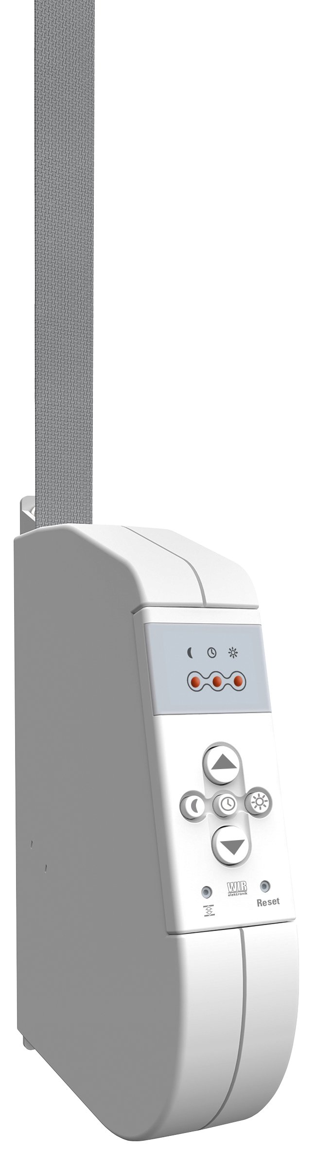 WIR elektronik, eWickler Standard 3 Fenster Funk-Set, eW930-F-M, 3x elektrischer Gurtwickler + 1x Funkuhr eU140, für 15mm Gurtband, Aufputz, bis 45Kg, Fahrtzeiten einstellbar, inkl. Netzstecker