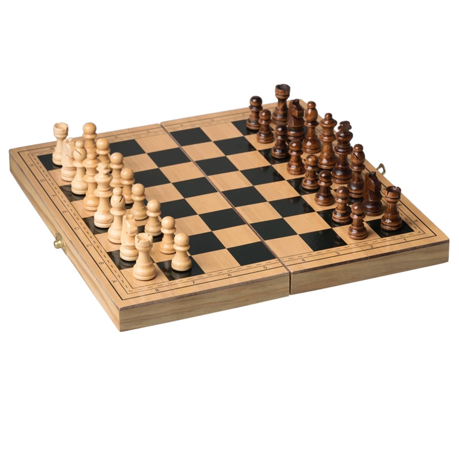 Scacchiera in Legno,11.4" Scacchiera Portatile con Slot di stoccaggio degli Scacchi,Facile da trasportare, Scacchiera Magnetica in Legno per i Principianti e Adulti(Size:15.9 * 15.9 * 0.9in)