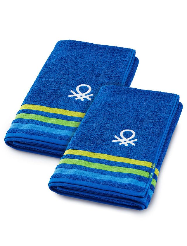 Image of United Colors of Benetton Bamboo Cotton Hand Towels Pack of 2, 450 GSM Super Soft & Absorbent, 60 x 40 cm, Soft Quick-Dry Bathroom Towels for Bathroom /Kitchen