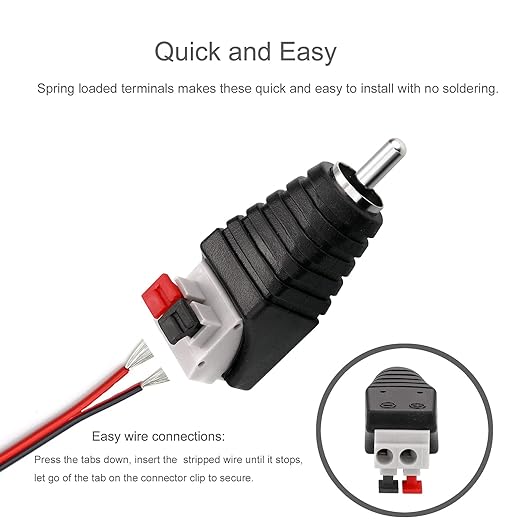 Adaptador de cable de altavoz a RCA, 4 unidades, conector macho miniatura 4
