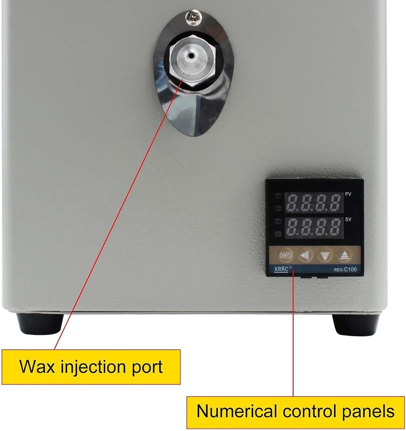 WIKINK Pump Injection Wax Machine, Wax Injector Jewelry Tool with Pressure Gauge and Pump Handle, Adjustable Temperature 0-100℃, Vacuum Wax Melting Machine, for Complex Jewellery Making Kit