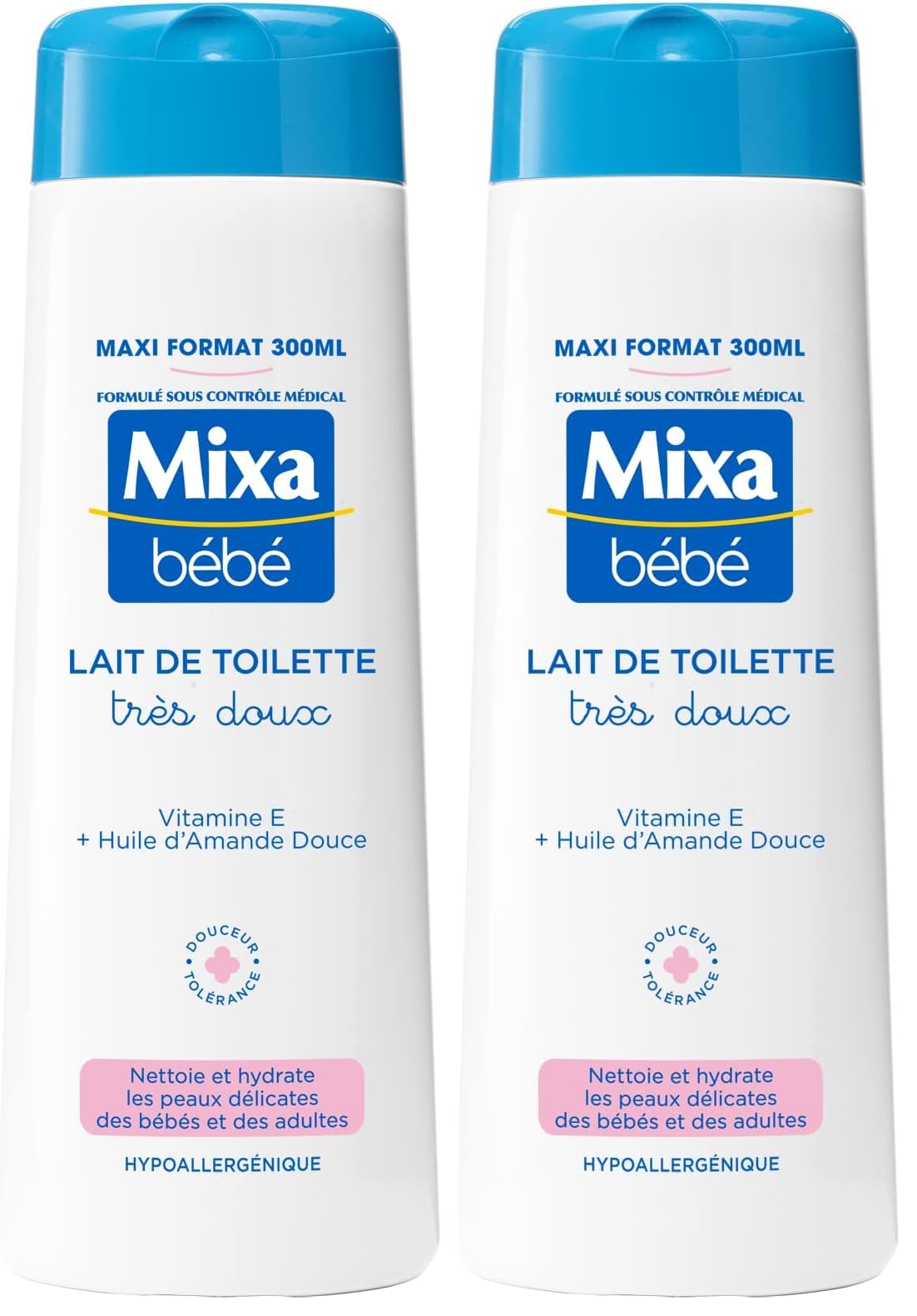 Mixa Bébé Milch de Toilette sehr weich, 300 ml (Packung mit 2)