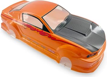 Preprinted PVC Body Shell for 1/10 On Road Racing Drift Car, No Cut, 110 Scale Ford Mustang, Yellow