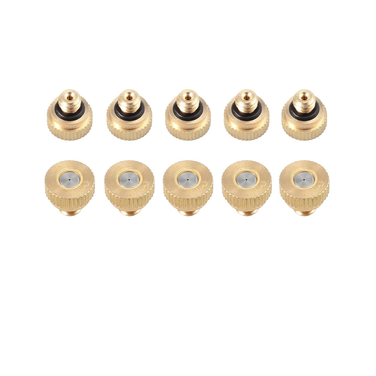 Brass Mister Nozzles 30Pcs Mister Sprinkle for Outdoor Cooling System Garden Brass Nozzles Spray Misting Water