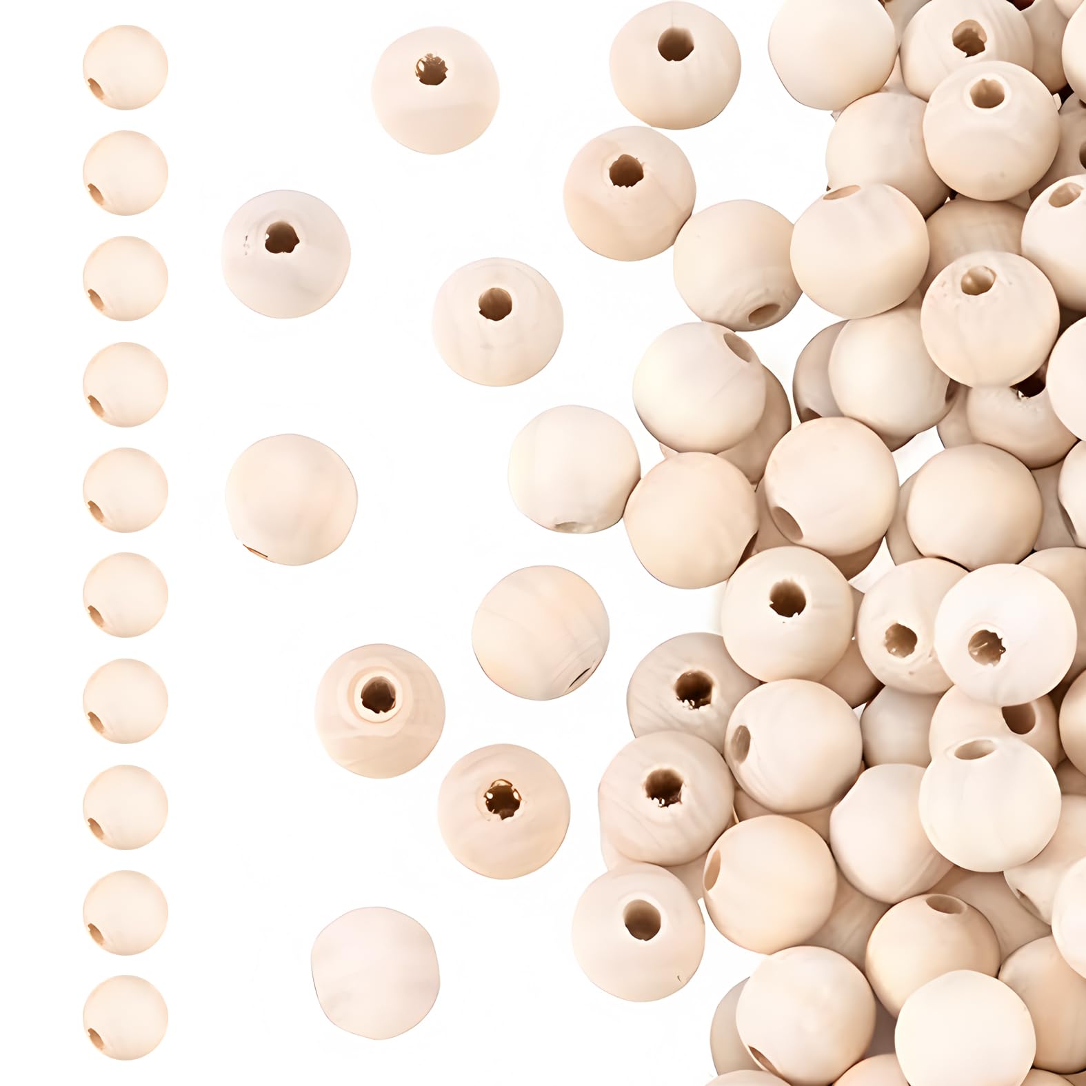 Perles en bois de 20 mm Septe pour travaux manuels et bricolage créatif