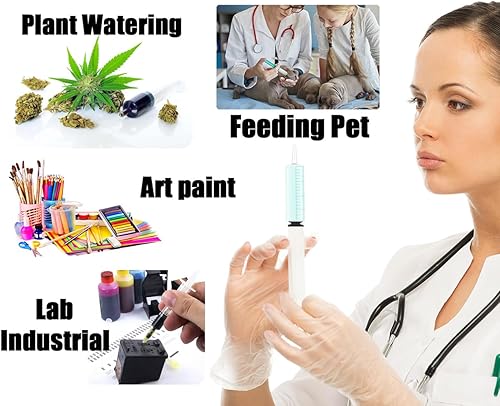 Miniatura 6 de Paquete de 4 jeringas grandes de 2.0 fl oz para líquido con tapa de punta, jeringas líquidas de plástico selladas individualmente estériles con