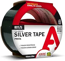 FITA SILVER TAPE PRETA ADERE 45mm x 5m