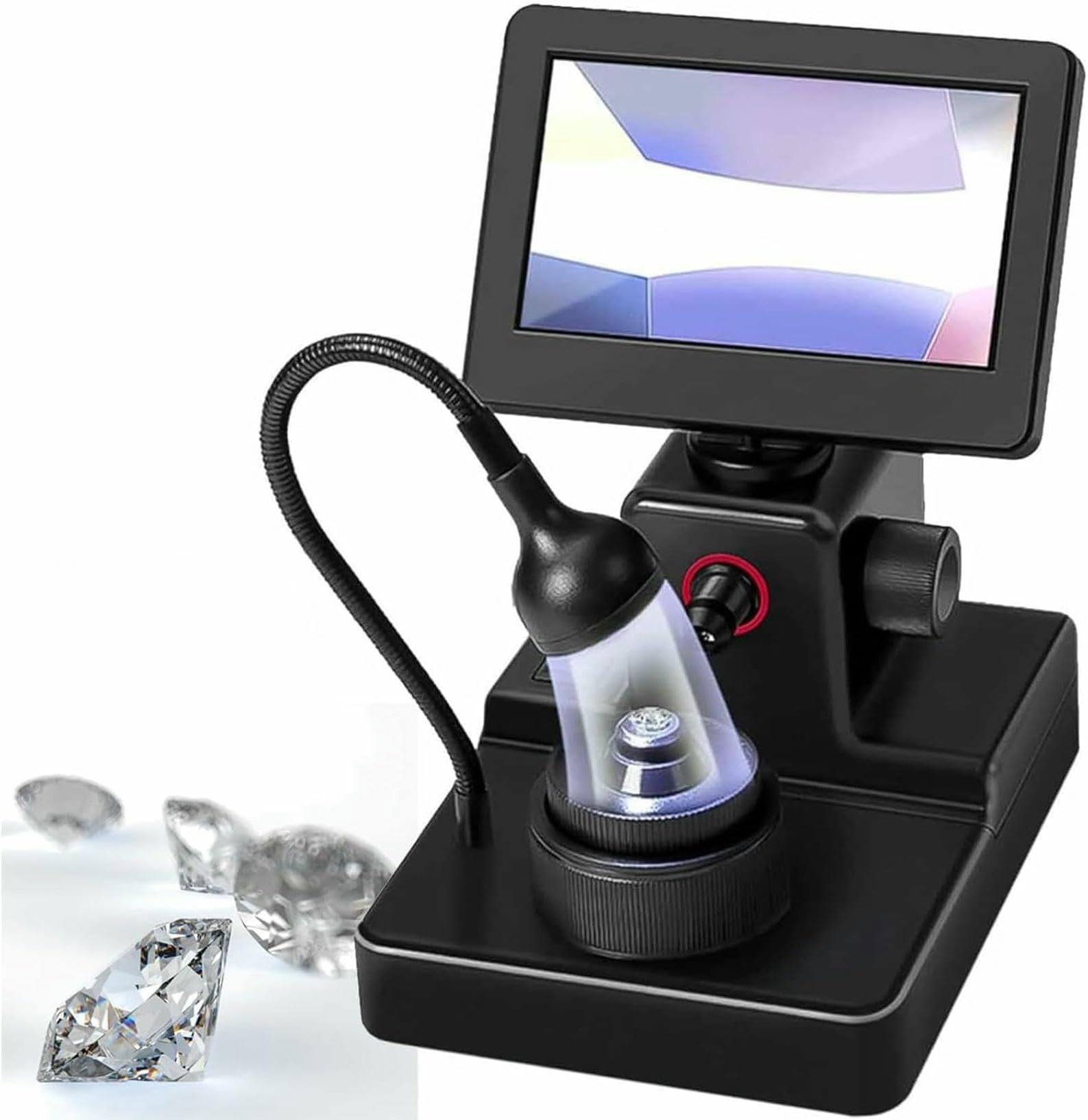 Microscope numérique pour l'observation des bijoux et diamants sur table de travail