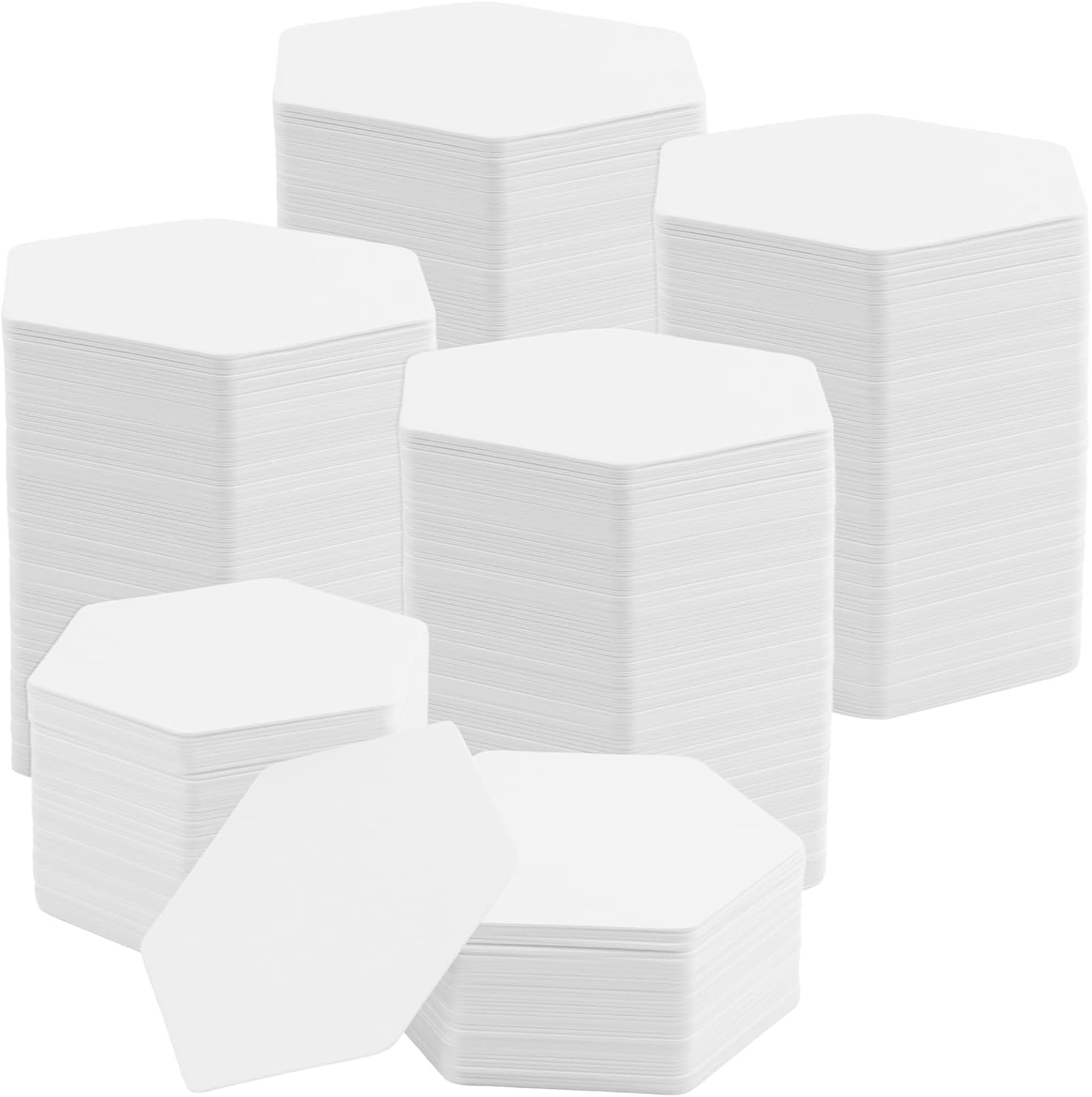Hexagon Paper Coasters, 500 PCS 4 Inch Cardboard Drink Coasters White Paper Cup Mat for Drinks, Bar, Wedding