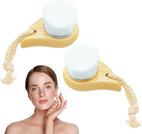 2 cepillos de limpieza facial manual de cerdas suaves, cepillo de limpieza profunda para limpieza profunda, masaje y exfoliación