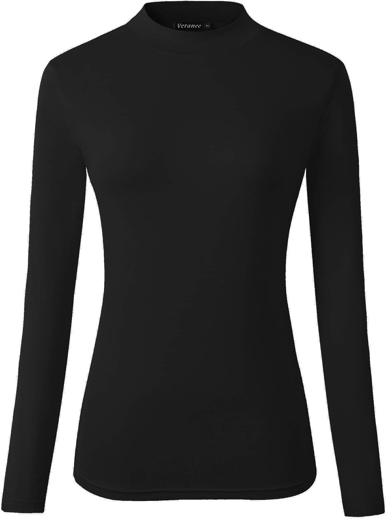 Women's Long Sleeve Slim Fit Turtleneck Basic Layering T-Shirt