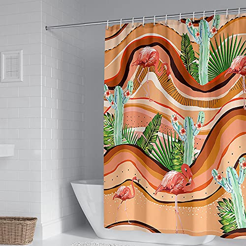 ZDDWLDL 4-Teilig Duschvorhang Set Mit Rutschfesten Teppichen Toilettendeckel Und Badematte Wasserdicht Farbfest Schimmel… – Bild 4