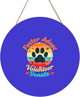 Hpyfls Foster Adopt Volunteer Donate 12-Inch Round Art Panel Durable Home Décor Room Special Occasion Wood Panel Painting