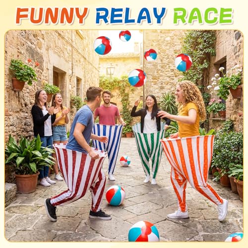 Ceenna 8 Sets Giant Granny Pants Outdoor Game, Inflatable Ball Relay Set - image 5