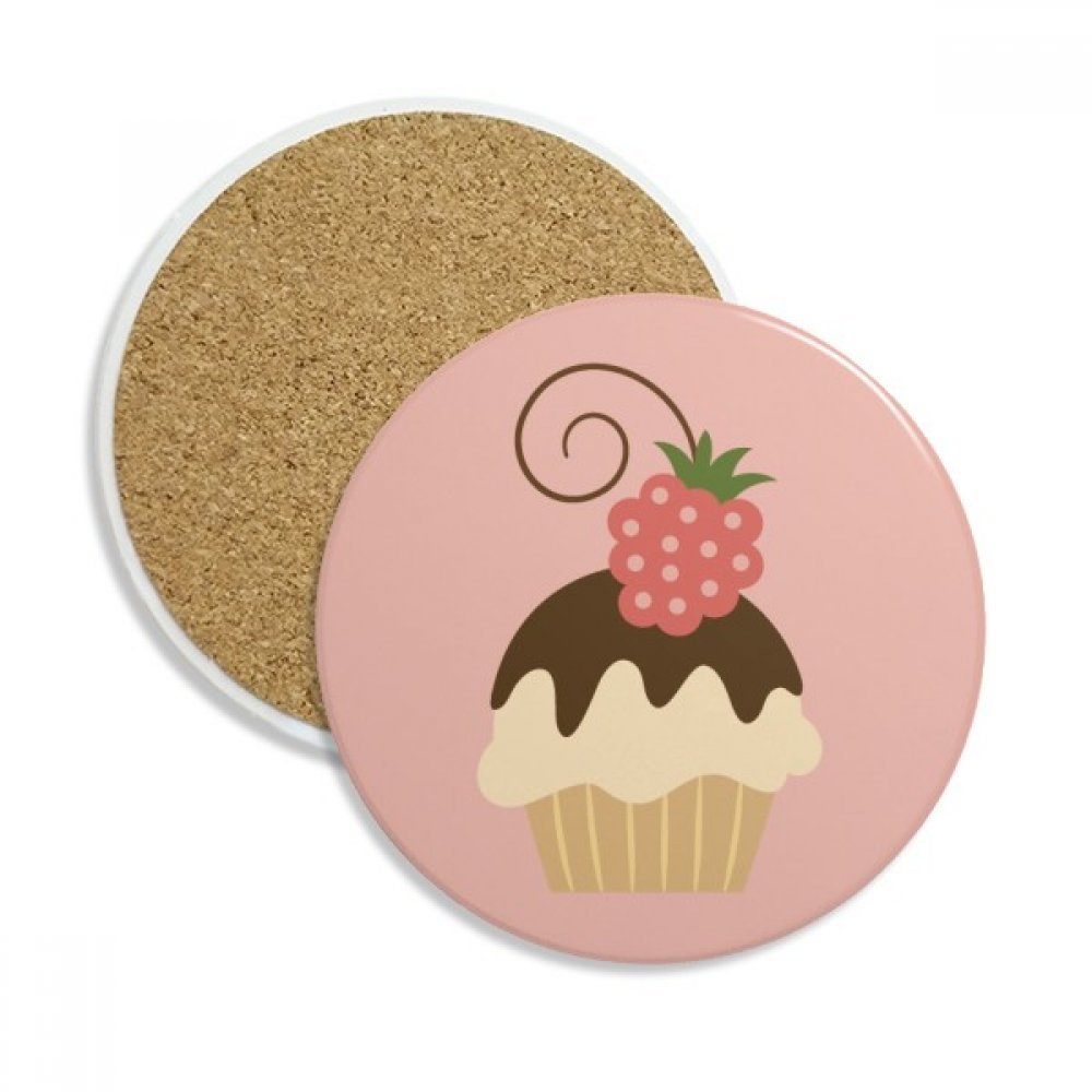 Coaster en céramique chocolat fraise 2pcs dessous de verre absorbant