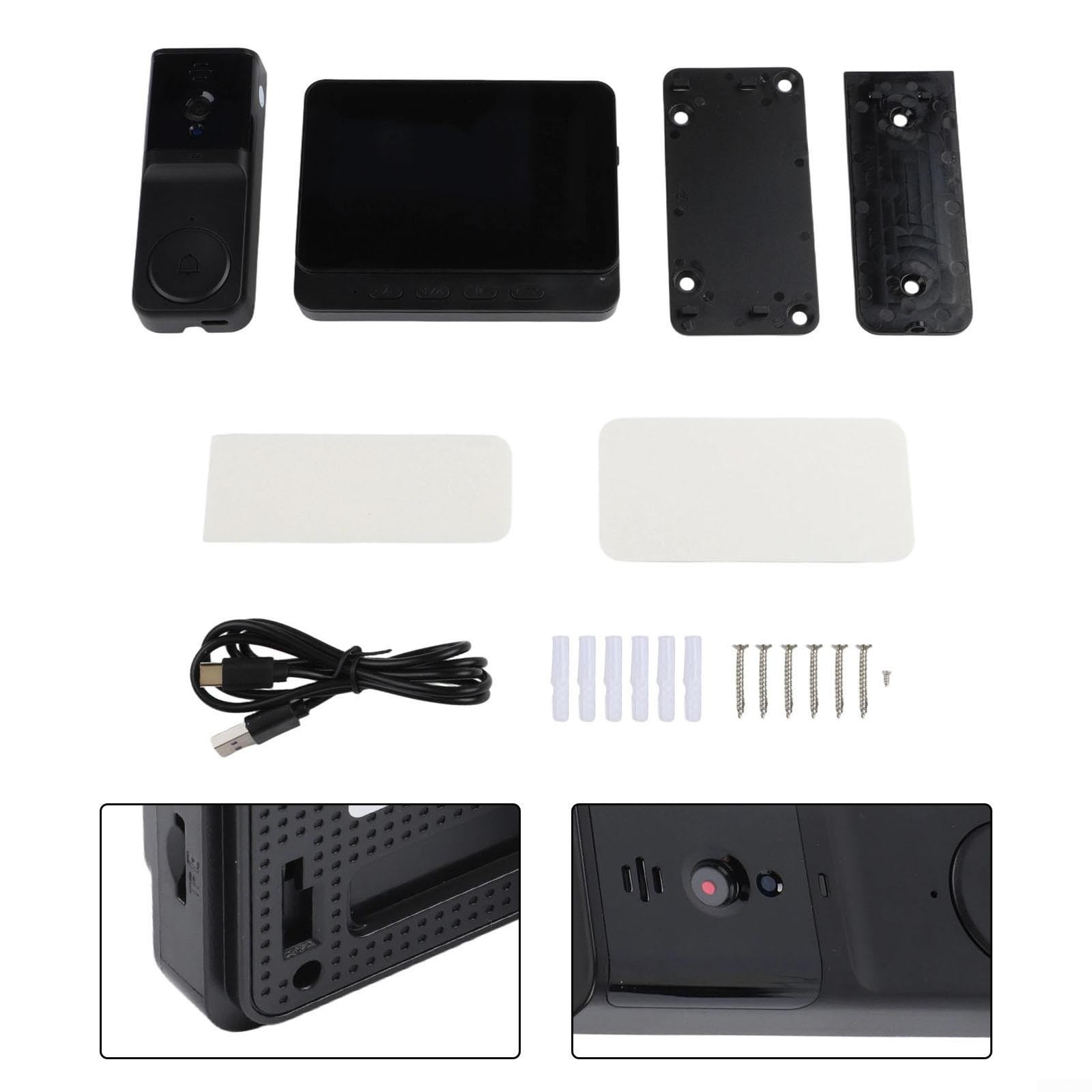 Sonnette Vidéo Fil avec Écran 1080P No WiFi Sonnette Vidéo Fil