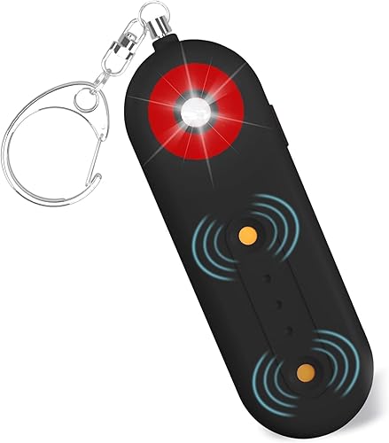 ROTOPATA Llavero de alarma de seguridad personal para mujer, recargable de 130 dB de autodefensa de emergencia con luz estroboscópica LED para